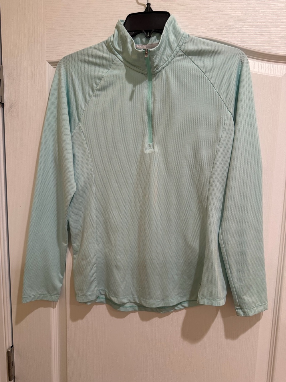 Adidas Light Aqua Quarter-Zip Swim Shirt